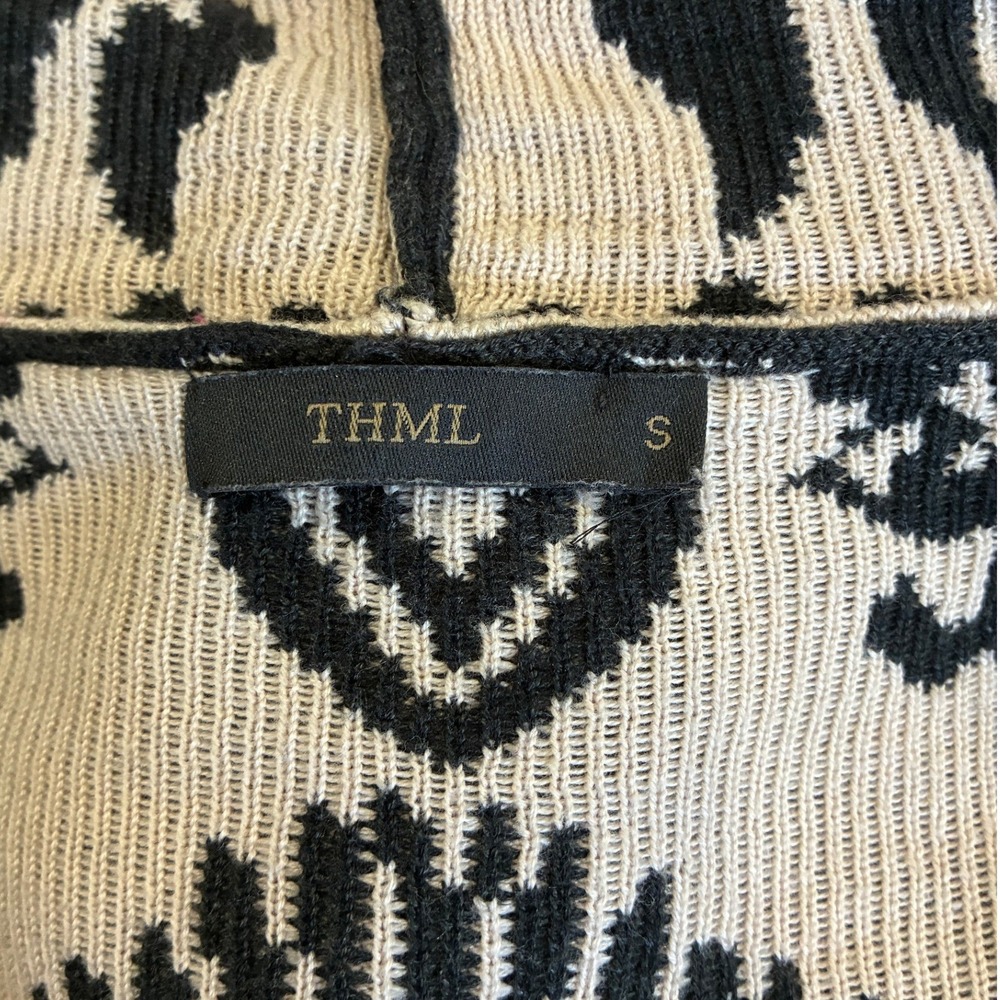 THML Black Cream Geometric print Cardigan - S - Tribal Print  Open Front - Picture 8 of 13